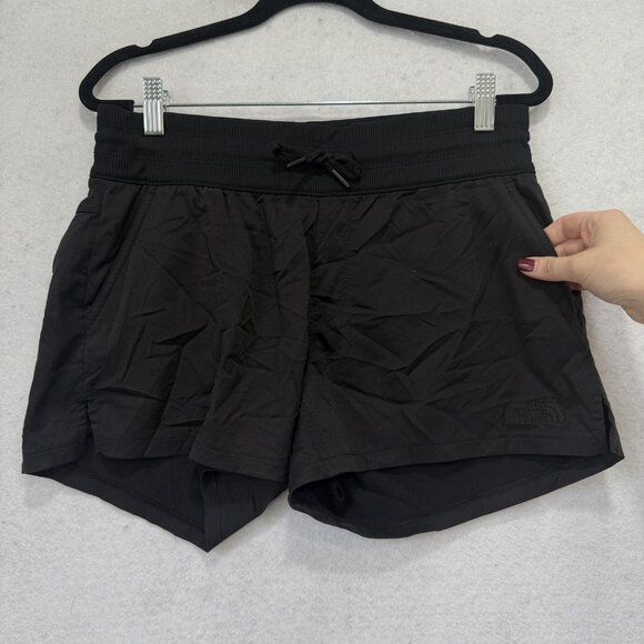 The North Face Shorts Womens Small Black Stretch Drawstring Zip Pocket NF0AAQF - Picture 2 of 13